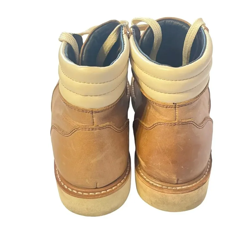 Nisolo Go-To City Hiker Boots •Wimen 8.5• Tan Almond Lace Up Anthropologie $350
